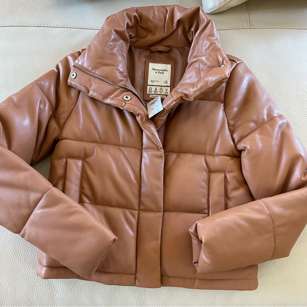 Abercrombie Faux Leather Bomber Jacket